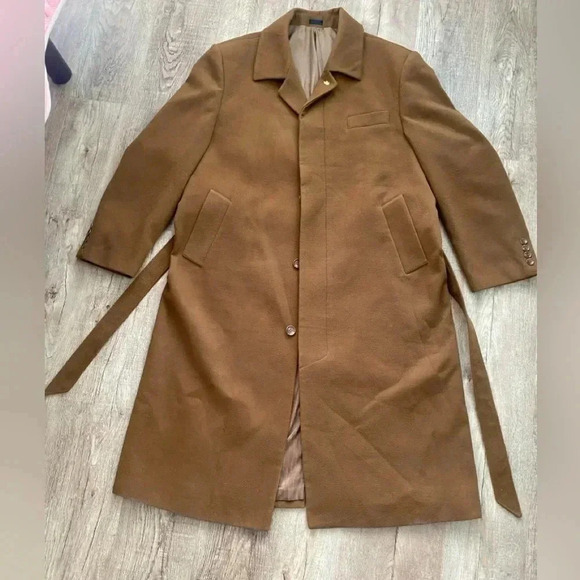 Vintage Falcone Men’s Long Dress Coat With Tye Belt Like New - Picture 10 of 17